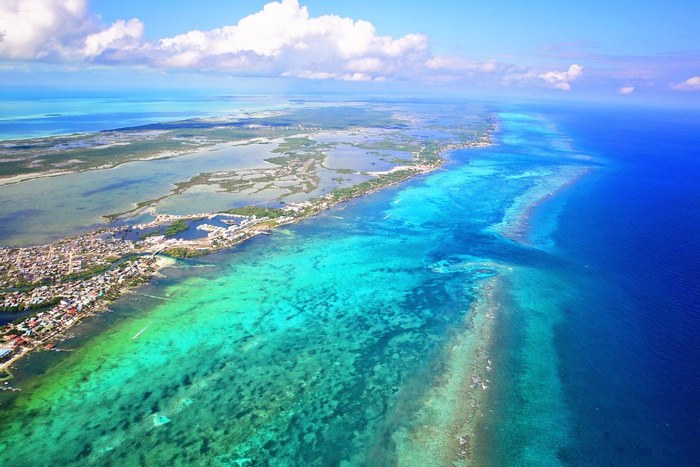 Ambergris Caye reef (alt aerial)